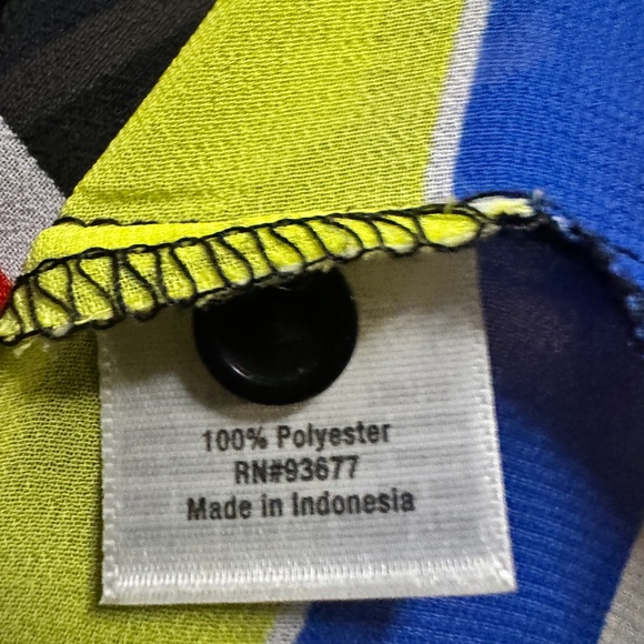 a.n.a. Sheer black and multi-color striped top size 1X - Picture 9 of 9